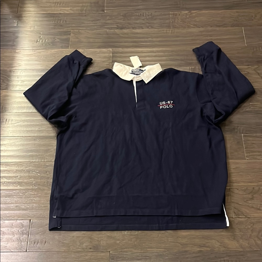 Polo Ralph Lauren US-67 Polo Long Sleeve Shirt Vintage 1993 Rugby Mens Size XXL